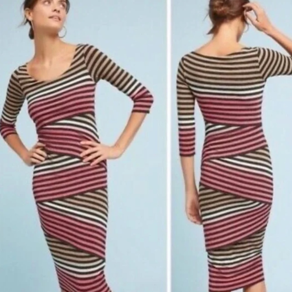 Bailey/44 Anthro Striped Knit Zig Zag Dress - Size XS